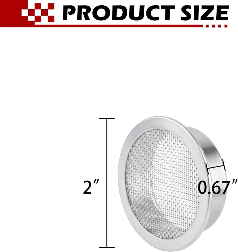 Verplexter 2-Inch Round Open Screen Vent, Mill Finish, 6 Pack - Image 2